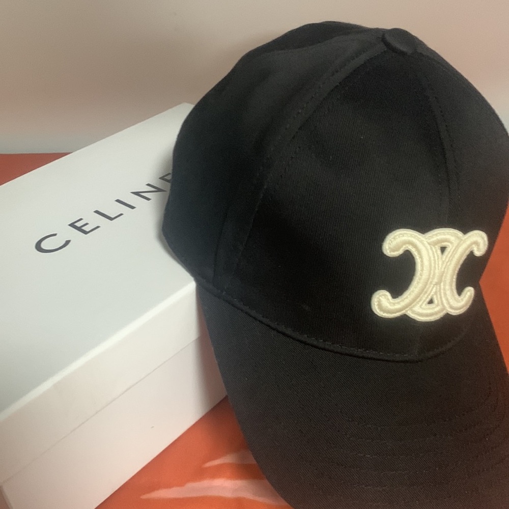 Celine Black Cap with White Logo - Picture 2 of 5